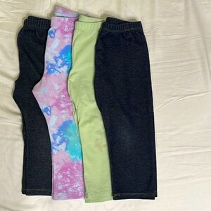 4 pair of used toddler girls capri leggings
